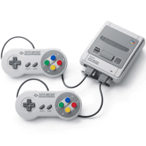 Super Nintendo console met twee controllers huren voor retro gaming events